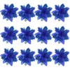 Decorative Flowers TOYANDONA 12pcs Christmas Floral Decoration Glitter Poinsettia For Home Party Ornaments With Fixing Clips And Gift