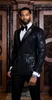 Erkek Suit Shinny Sequin Düğün için Siyah Erkek 2 Parçalar Ceket Pantolon Set Damat Smokin İnce Fit Erkek Prom Blazer Terno Maskulino