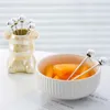 Ensembles de vaisselle 6pcs ours fruits fourchette ensemble mignon stockage pot gâteau dessert sandwich salade table à manger décoration