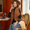 Gilets pour femmes mode polyvalent peluche épissé Cardigan sans manches manteau gilet solide automne/hiver débardeur