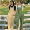 Damen-Overall, Strampler, Jumpsuits, Damen, Schärpen, grün, lockerer Hosenträger, gerade, schick, Übergröße, Overalls, süß, Mädchen, koreanischer Stil, Urlaub, trendig, schlank, Freizeit, L231005