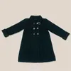 Manteau garçon fille princesse noël vert 100 laine longue veste infantile enfant en bas âge épais espagnol vêtements d'extérieur bébé vêtements 12M12Y 231008