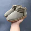 Skids de tazz para niños para niños Skids australiano Ultra Mini E Slippers Kids Chesut Fur Boot Snow Wool Ug Zapatillas de invierno