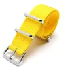 Watch Bands 2021 Whol Nylon Watchband Belt 18mm 20mm 22mm 24mm Strap Yellow Steel Deploy Clasp263H