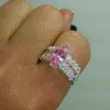 Victoria Wieck Claw Set Marquise Cut Pink Sapphire Simulated Diamond 925 Silver Wedding Ring SZ 5-10 2807