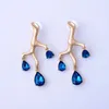 Dangle Earrings Worn Gold Color Imitation Coral Drop Blue Glass Statement Jewelry For Women Fashion Gift Weddings