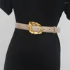 Belts Women's Runway Fashion Genuine Leather Cummerbunds Female Dress Corsets Waistband Decoration Narrow Belt R156