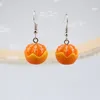 Brincos pendurados resina potosala bonito forma laranja gota personalidade na moda simulado fruta feminino engraçado brinco incomum jóias