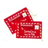 Dekoracje świąteczne 10pc litera torba na cukierki do Świętego Mikołaja filc koperta haftowa dekoracja ozdoby dzieci