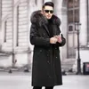 Men s Leather Faux Hair Imitation Fur Grass Oversized Plush Coat Mid Length Version Autumn and Winter Warmth Z3 231005