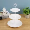 Bakeware Alets 2pcs 3 Katmanlı Plastik Cupcake Stand Tepsi katmanlı tatlı cupcakes tatlıları ekran kulesi