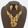 Ensemble collier et boucles d'oreilles plaqué or éthiopien, bijoux pour femmes, Design grand et africain de dubaï