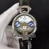 Bovet Amadeo Fleurier Grandi Complicazioni Edouard Tourbillon Cassa in acciaio Quadrante scheletrato bianco Orologio svizzero da uomo al quarzo Pelle nera 312M