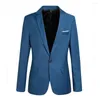 Men's Suits Business Blazer Flap Pockets Long Sleeve Trendy Lapel Slim Wedding Suit Coat