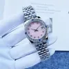 Ladies Automatic Mechanical Watch Diamond Ring pink face Stainless Steel Strap 28 31mm small size309E