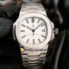 40mm 5711 1A-011 5711 Sport Watches Cal 324 Automatic Mens Watch White Textured Dial Stainless Steel Bracelet Wristwatches Hello W2698