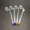 Tuyaux de fumée colorés 14Cm, brûleur à mazout en verre incurvé, boule de 30Mm de diamètre avec Support, support différent, ajouter le Logo du client