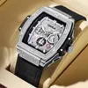 ONOLA tonneau square big quartz lumious chronograph wrist fashion casual style luxury man watch relogio masculino292k