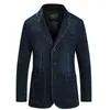 Jaquetas masculinas 2023 homens marca denim blazer moda vintage fino ajuste masculino casaco azul jaqueta jeans blazers