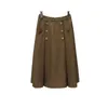 Women's Shorts designer 2023 Autumn NewStyle Versatile Plaid Gold Button Pressed Pleated Mid length Skirt for Women 3A12