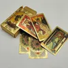 Outdoor Games Activities Terrific Gold Plastic Tarot Cards Marvellous Predictive Divination Board Games Waterproof Astrology Deck With Booklet 230928