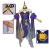 Jeu Genshin Ningguang Cosplay Costume Ning Guang Cosplay perruque Genshin Impact orchidée robe de soirée robe