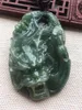 Pendentif Colliers Naturel 7A Myanmar Jade sculpté à la main Dragon Collier vert Hommes Femmes Pendentifs Bijoux Top Marque