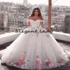 Robe de mariée de luxe robe de bal 2023 chérie hors épaule fleur rose robe de mariée dos nu balayage train robe de mariée plus taille 234s
