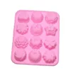 Cake Tools 12-Cavity Flower Silicone Chocolate Mold DIY Handmade Soap Form Molds Candy Bar Fondant For Decorating253u