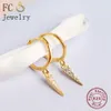 Hoop Huggie FC Schmuck 925 Silber Gold Italien Pizza Zirkonia Ohrring Für Frauen Ohr Piercing Boucle Doreille Zubehör 2021 1243S