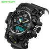 SANDA Top Brand Military Sport Watch Men's G Style Digital Watch Men Quartz Wristwatches 30M Waterproof Clock Relogio Masculi282W