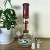 Bong à tube droit en verre marron de 11,4 pouces avec perc d'arbre