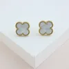 Boucles d'oreilles de créateurs Marque Clover Ear Stud Boucle d'oreille Boucle Drop pour femmes Senior Bijoux Classique Nouveaux Cadeaux de mariage 18k Gold Light Luxe Unisexe