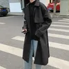 Casacos de Trench Masculinos Cool Turn-down Collar Homens Casaco de Inverno Solto Primavera Outwear Comprimento Médio para Namoro