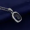 Kedjor Special Sale Fashion Round Imitation Pearl Crystal Copper Plated Zircon Halsband med färgglad safir för kvinnor