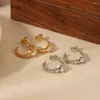 Boucles d'oreilles créoles en forme de cœur avec clous en zircon plaqué or 18 carats, bijoux en acier inoxydable pour femmes
