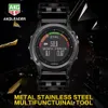 Uhrenarmbänder Edelstahl Multifunktions-Tread-Tool Outdoor-Sportarmband für Garmin Fenxi 3 5 5X Plus 6 6X295L