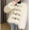 Womens Fur Faux Luxury Elegant Coat Winter Thick Warm Furry Jacket Designer Fashion Ladies 230928