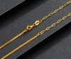Chains Real Pure 999 24K Yellow Gold Chain Women Lucky Gift Wheat Square Wide O Link Necklace 40-50cm