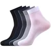 Herrstrumpor 10pairs Set Bamboo Fiber Summer Thin Stripe Breattable Long Sock Men Silk Sports Business