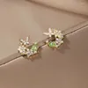 Boucles d'oreilles tendance en Zircon coloré pour fille, petite fleur, perle exquise, papillon, pour femmes, cadeau de saint valentin