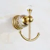 Handdukställ Chrome/Gold Crystal och rostfritt stål Robe Hook Wall Mount Single Screw Handduk Hållare Badrum Tillbehör Kläder Hook Hanger 230926