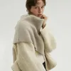 Écharpes 60% laine Snood couleur unie tricoté écharpe infini pour femmes hiver épais col chaud châle Bufandas 2023 qualité de luxe