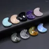 Pendant Necklaces 5 Pcs Moon Shape Faceted Random Healing Crystal Stone Pendants Agate Charms For Making Jewelry Necklace Gift