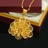 Peacock Pendant Chain Vivid Animal Solid 18k Yellow Gold Filled Womens Jewelry Beautiful Gift Fashion Accessories285H