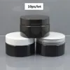 30g 50g 100g Black Cosmetic Container Plastic Cream Jar Empty Plastic Cream Reuse Container With Lids Printable Custom T200819218f