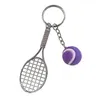 Keychains Lanyards Tennis Racket Keychain Cute Sport Mini 6 Color Pendant Car Keyring Sports Key Chain Who Love Gifts For Teenager D Dhpio