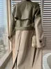 Femmes en cuir Faux automne hiver Trench manteau pour femmes Style russe Patchwork Long imperméable dames PU coupe-vent veste 230928