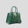 Original Tote Bag 2024 new alligator leather bag fashionable bright 30 buckle womens hand-stitched carry-on