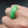 Jade natural myanmar jade seco verde sela anel de jade todo yang anel verde masculino e feminino com o mesmo anel257y